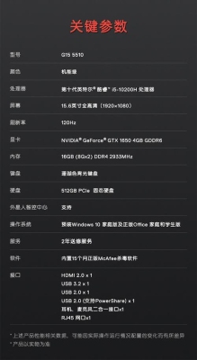 游匣g15参数？（游匣显卡）